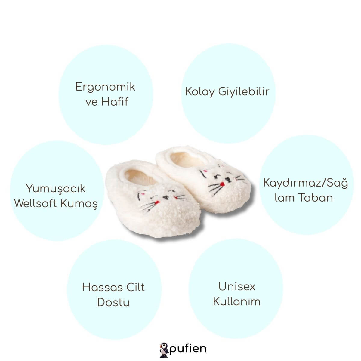 Kedi desenli ev patiği ürün özellikleri