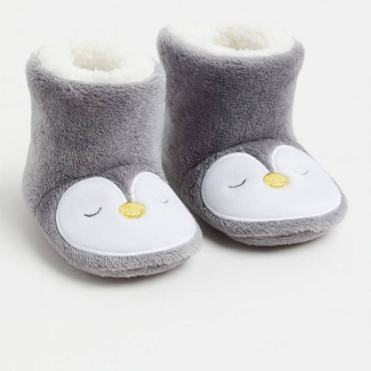 Baykuş Desenli Gri Peluş Bot