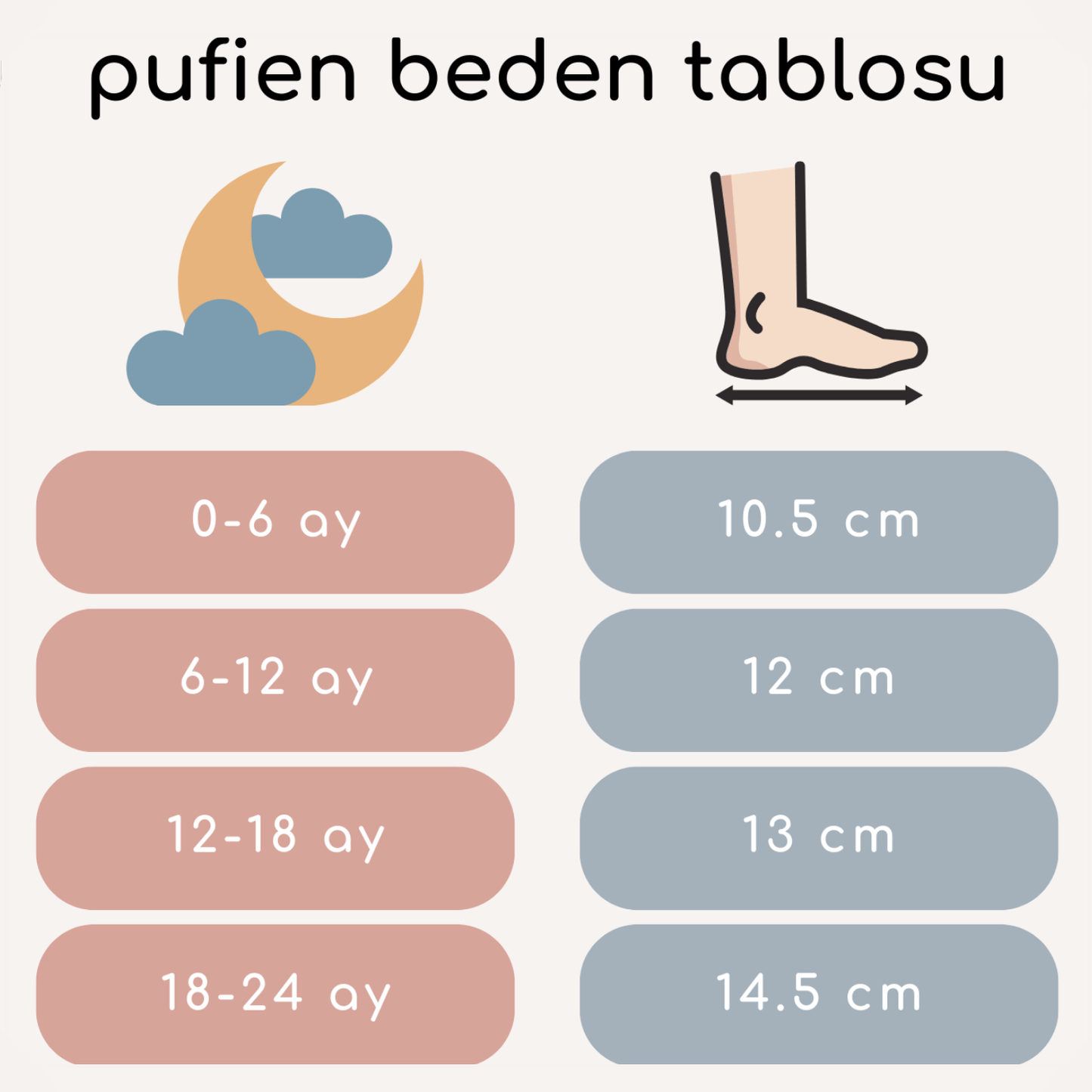 pufien - beden tablosu