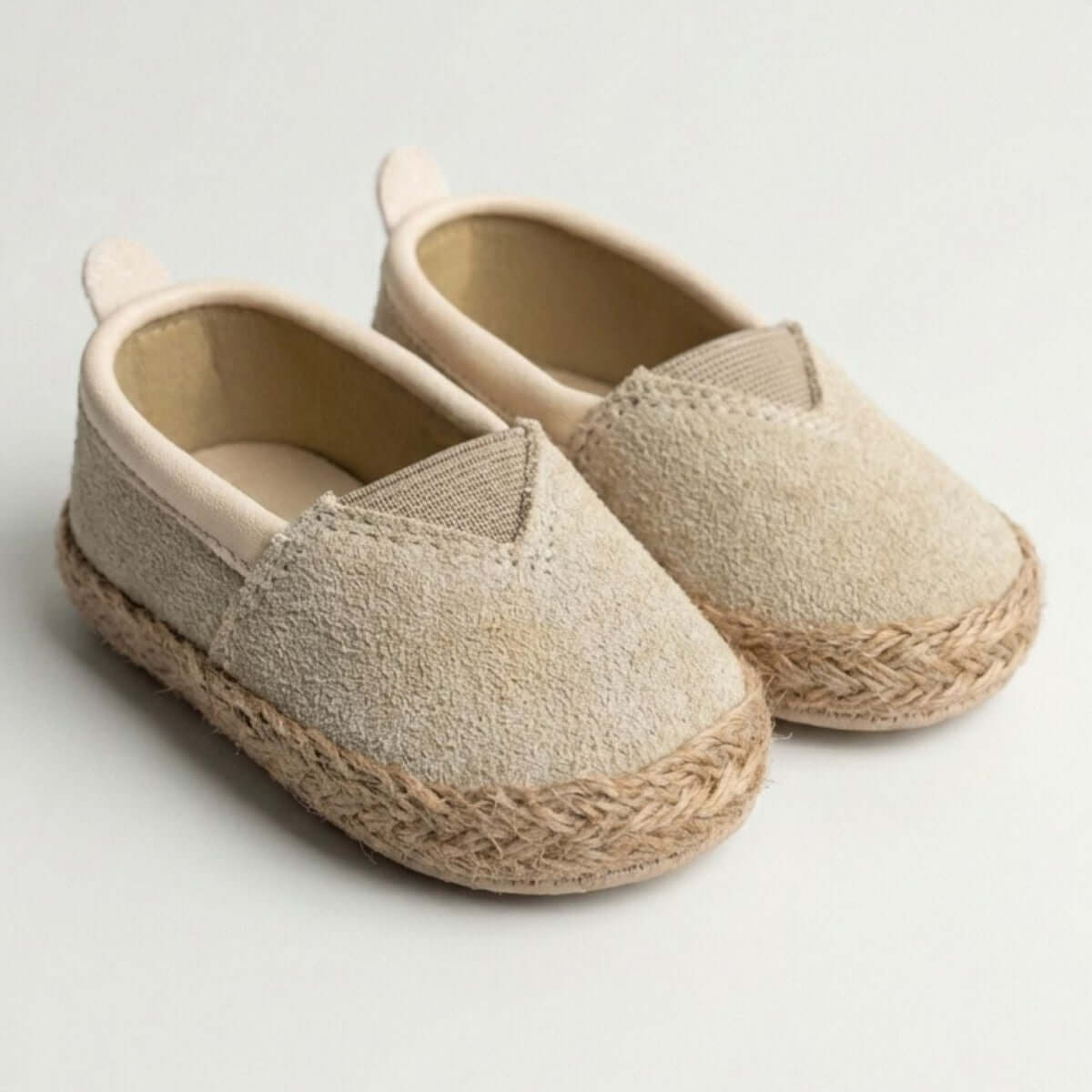 Süet Hasır Tabanlı Bebek Espadril Unisex