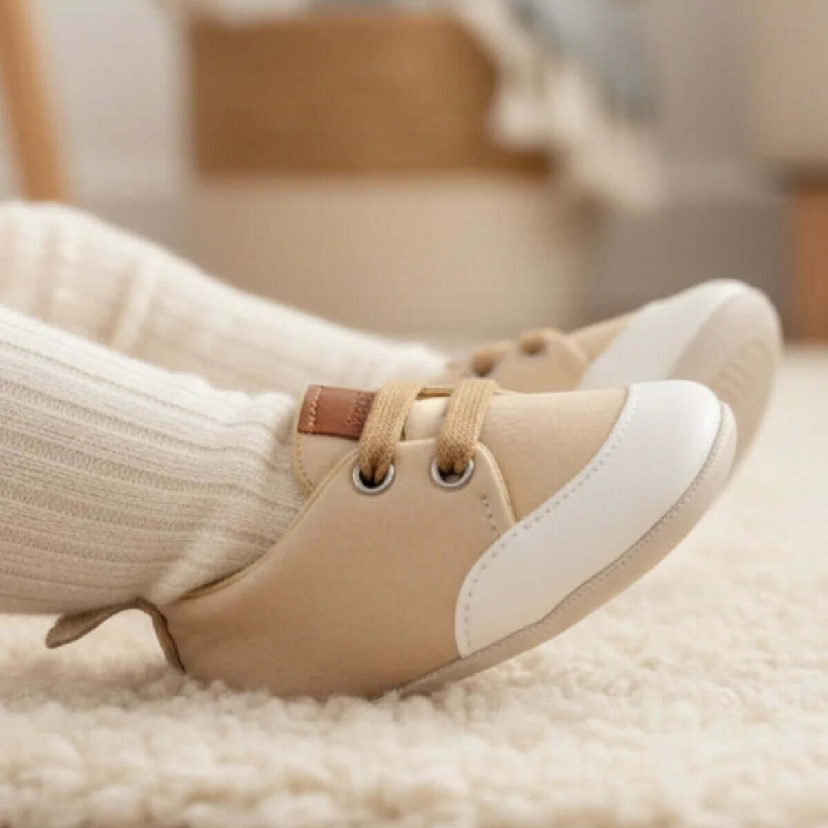 Bej Hakiki Deri İlk Adım Ayakkabısı