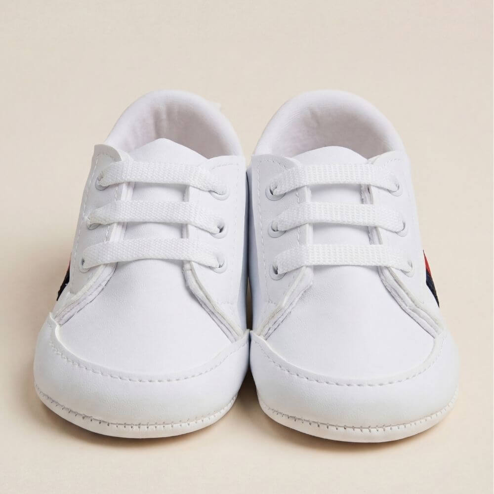 Suni Deri Şeritli Bebek Ayakkabısı