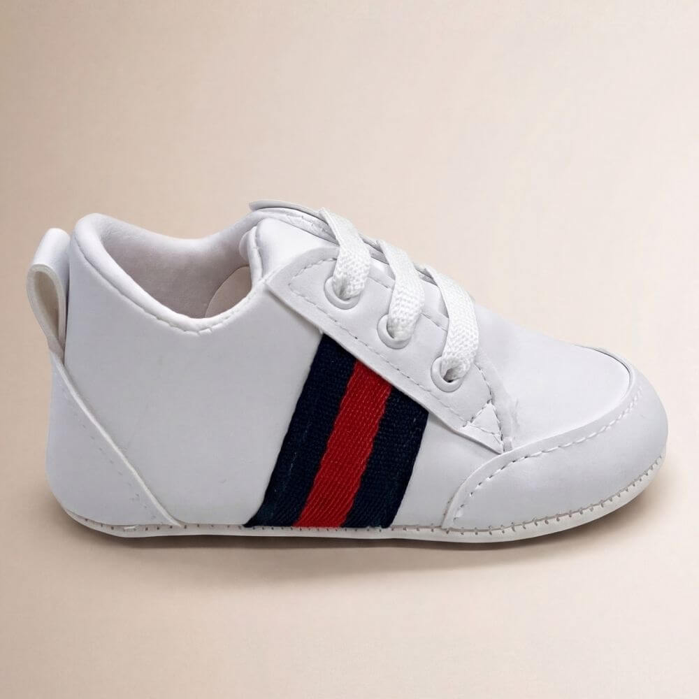 Suni Deri Şeritli Bebek Ayakkabısı