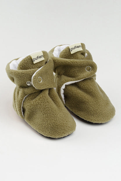 Bebek Panduf, Haki Yeşil Polar - Kaydırmaz Tabanlı