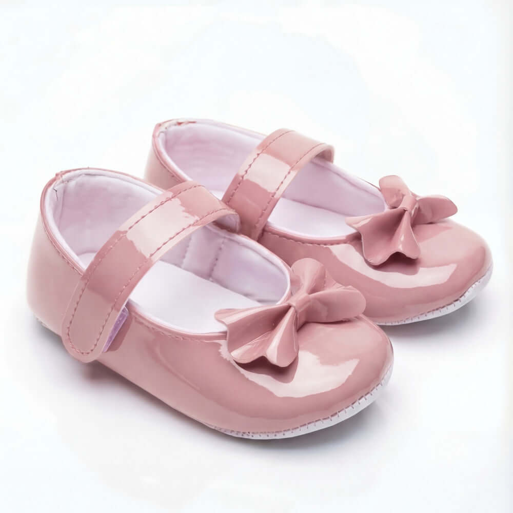Pembe Fiyonklu Bebek Babet Ayakkabı
