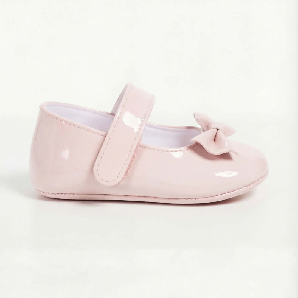 Pembe Fiyonklu Bebek Babet Ayakkabı