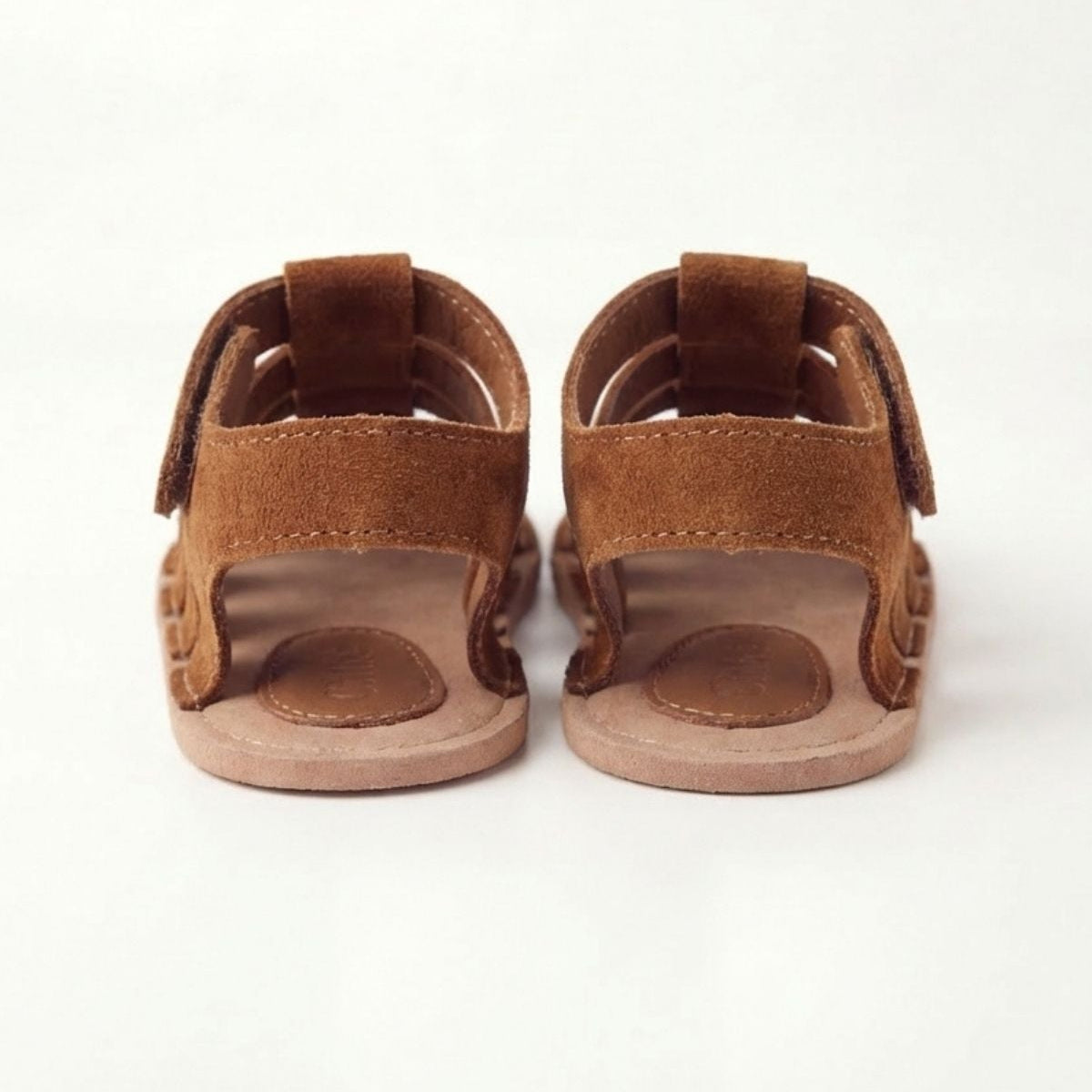 Unisex Bebek Sandalet | Taba Süet Bantlı Yazlık Ayakkabı