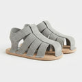 Unisex Bebek Sandalet | Gri Süet Bantlı Yazlık Ayakkabı