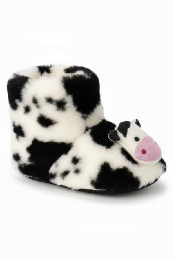 İnek Figürlü Peluş Bebek Ev Botu - Yandan Görünüm