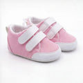 pembe çift cırt cırtlı bebek sneaker önden görünüm