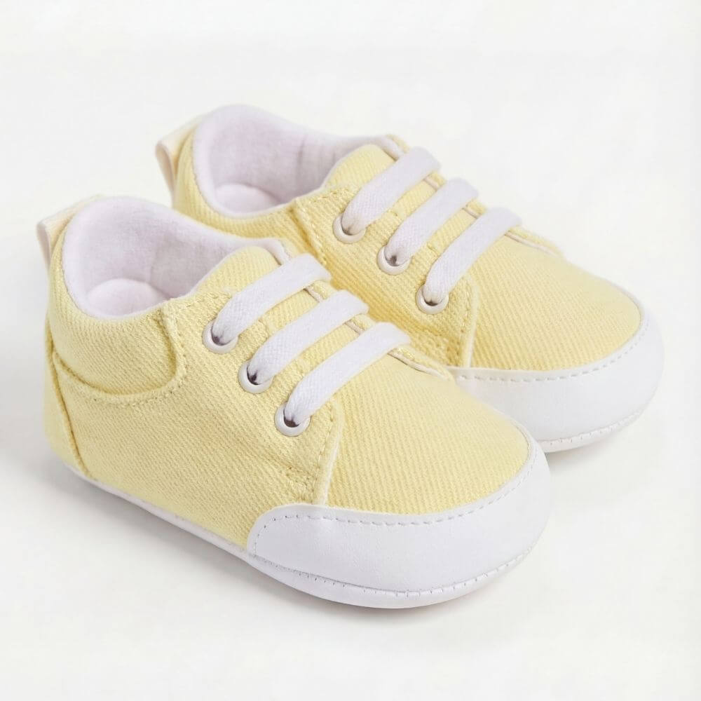 Bağcıklı Sarı Günlük Bebek Sneaker Ayakkabı - Rahat Ve Şık