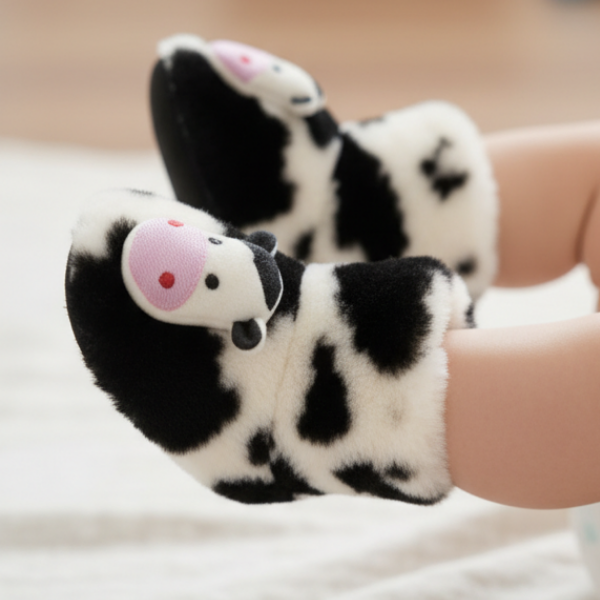 İnek Figürlü Peluş Bebek Ev Botu - ayakta duruşu 