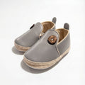Düğmeli Gri Slip-on Şık Bebek Ayakkabı