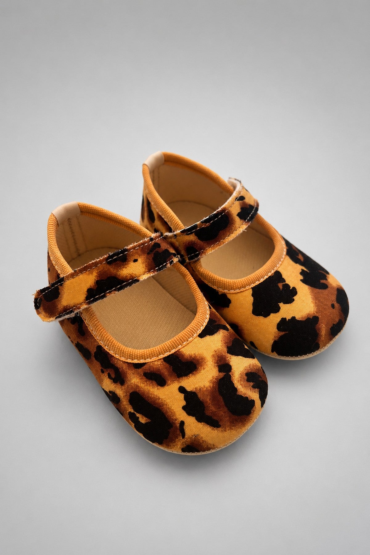 Leopar Desenli Cırtlı Bebek Babet Ayakkabı