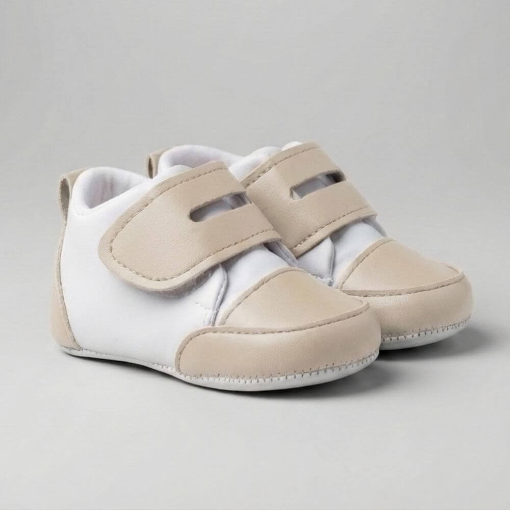 Bej Cırt Cırtlı Bebek Sneaker Ayakkabı
