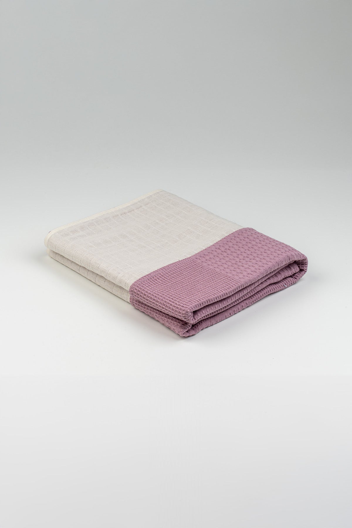 90x90 Violet Beyaz Sade Çift Yönlü Pike Müslin Bebek Örtüsü, Waffle Bebek Örtü & Battaniye - PufienBebek & Çocuk Battaniyesi