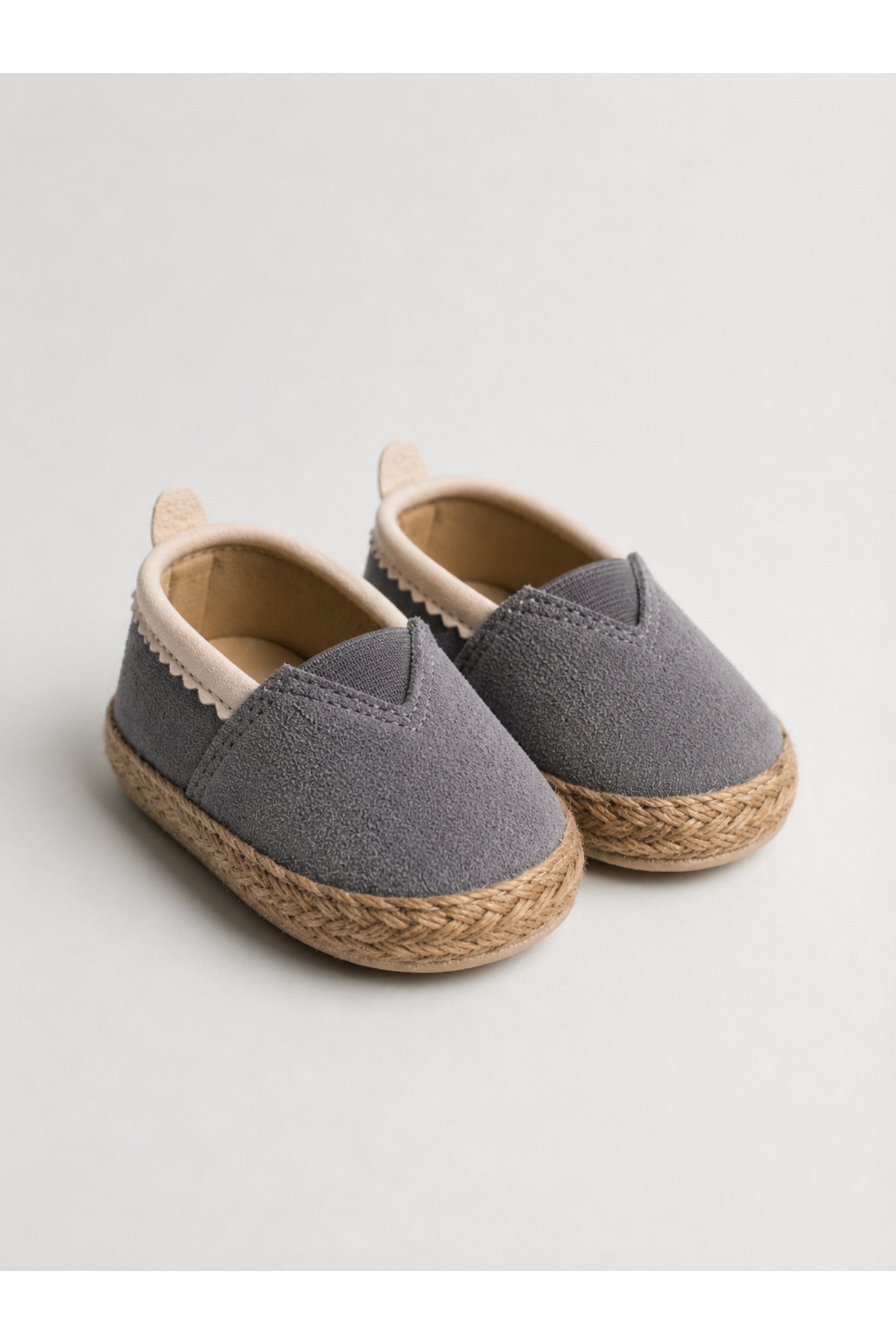 Süet Hasır Tabanlı Bebek Espadril Unisex