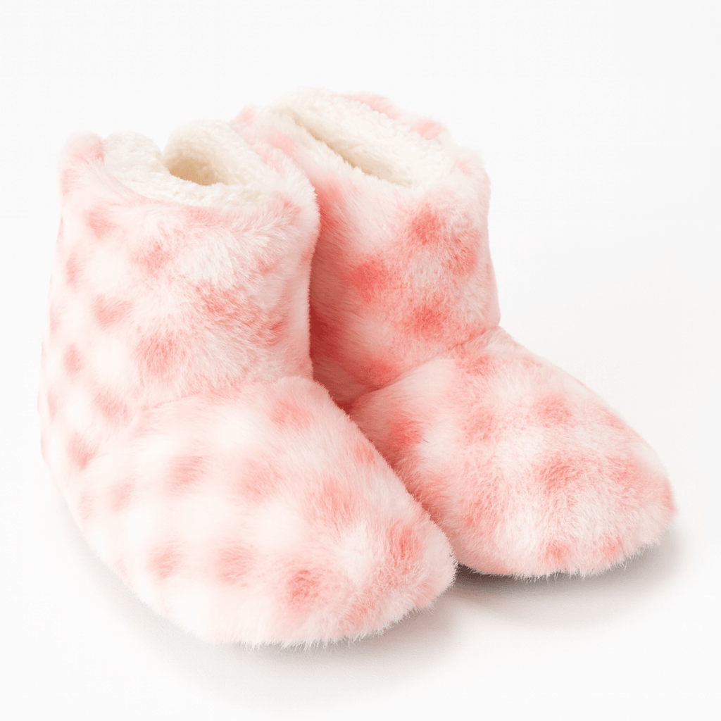 Pembe renk kışlık peluş panduf bot, çocuk ev botu