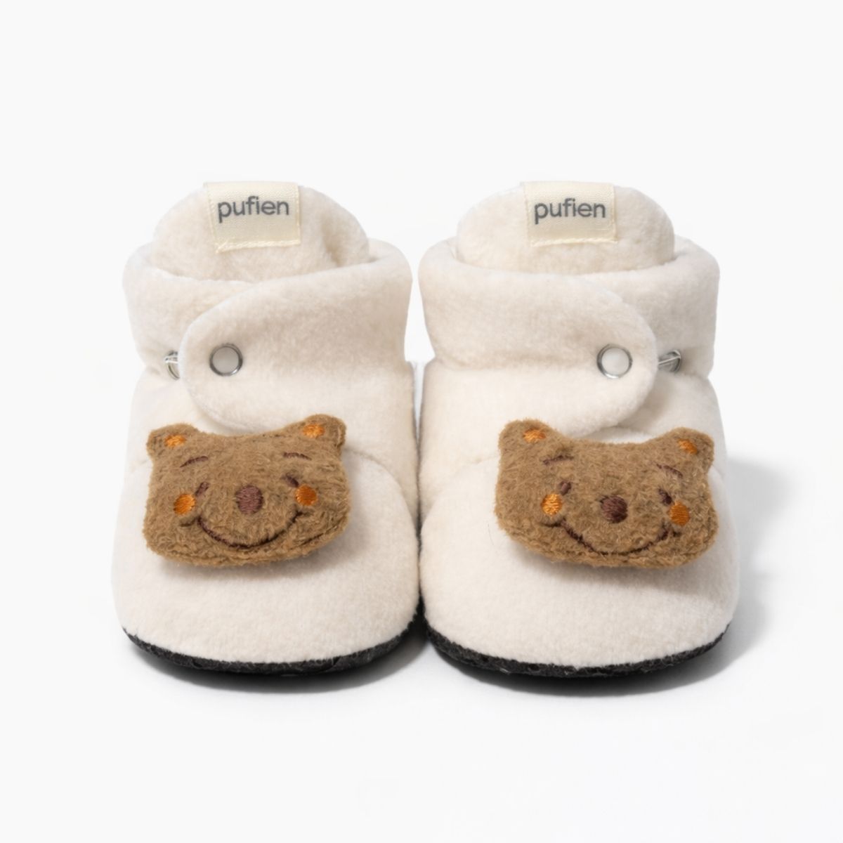 Beyaz Polar Panduf - Ayıcık Figürlü önden görünüm