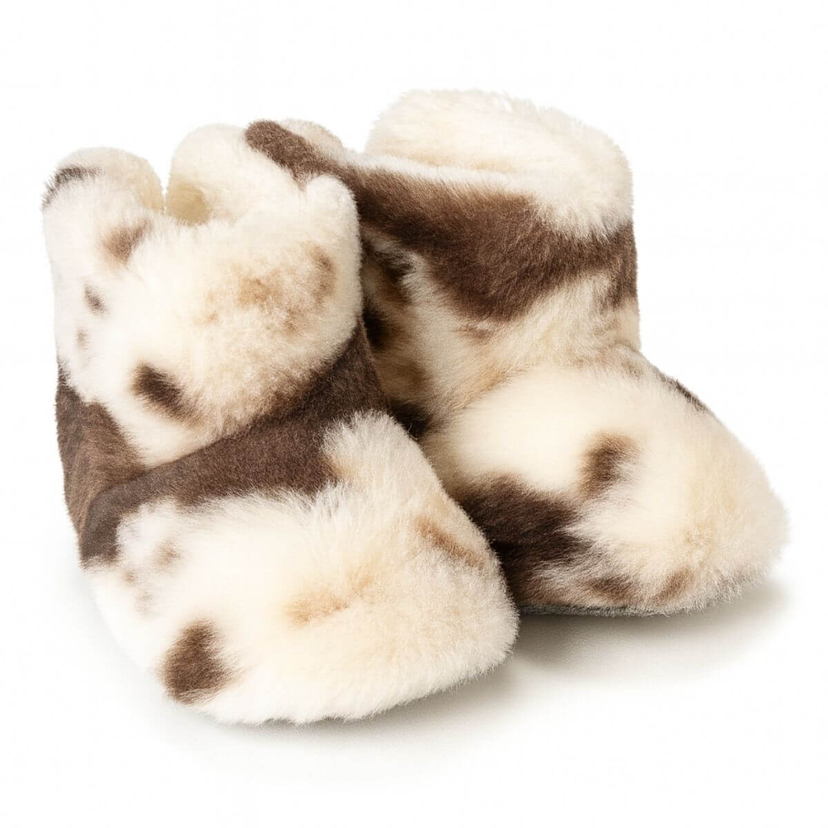 Kahverengi inek desenli wellsoft kışlık ev botu, çocuk botu