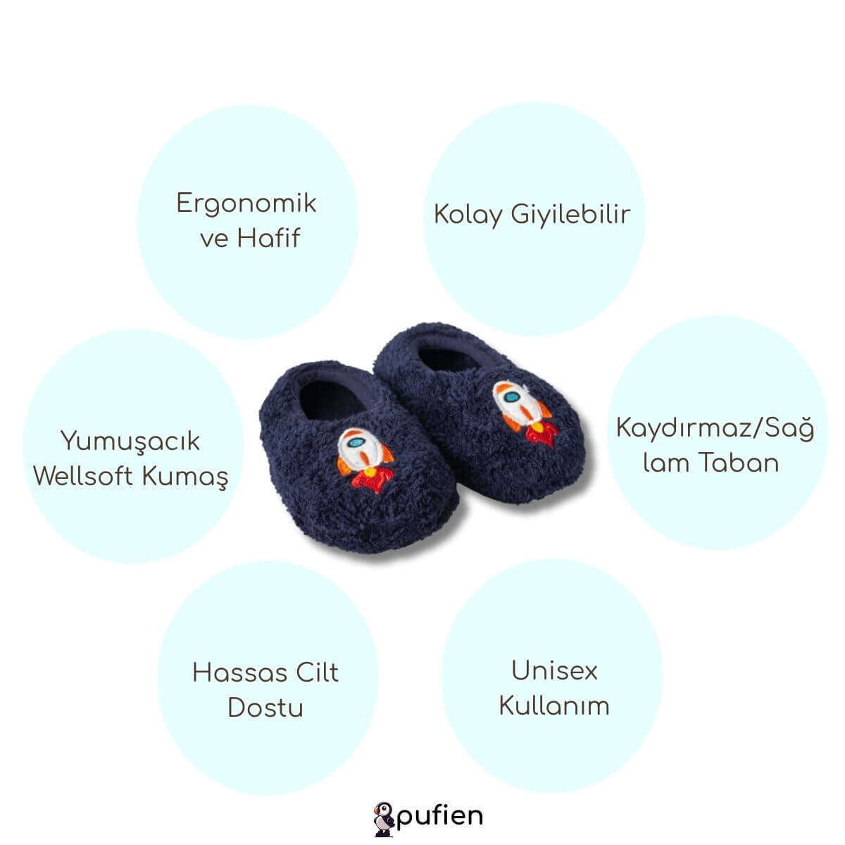 Roket desenli ev patiği ürün özellikleri