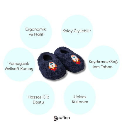 Roket desenli ev patiği ürün özellikleri