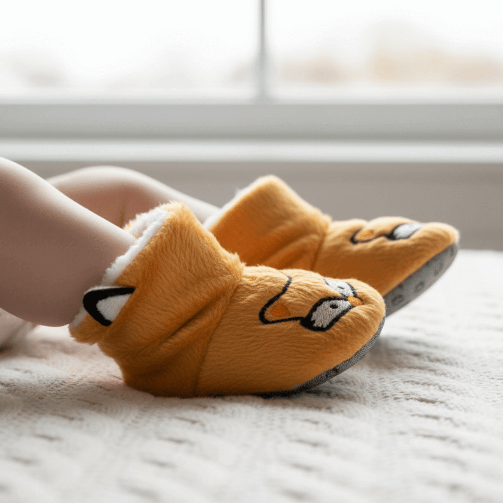 Çocuklar için nakışlı ev botu, tilki motifli