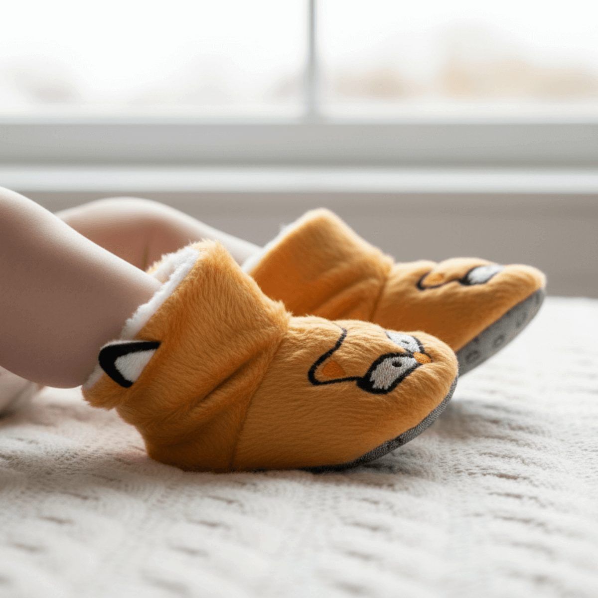 Çocuklar için nakışlı ev botu, tilki motifli