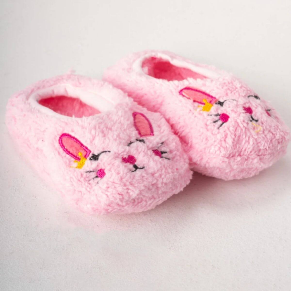 Pembe renk tavşan desenli wellsoft peluş ev patiği