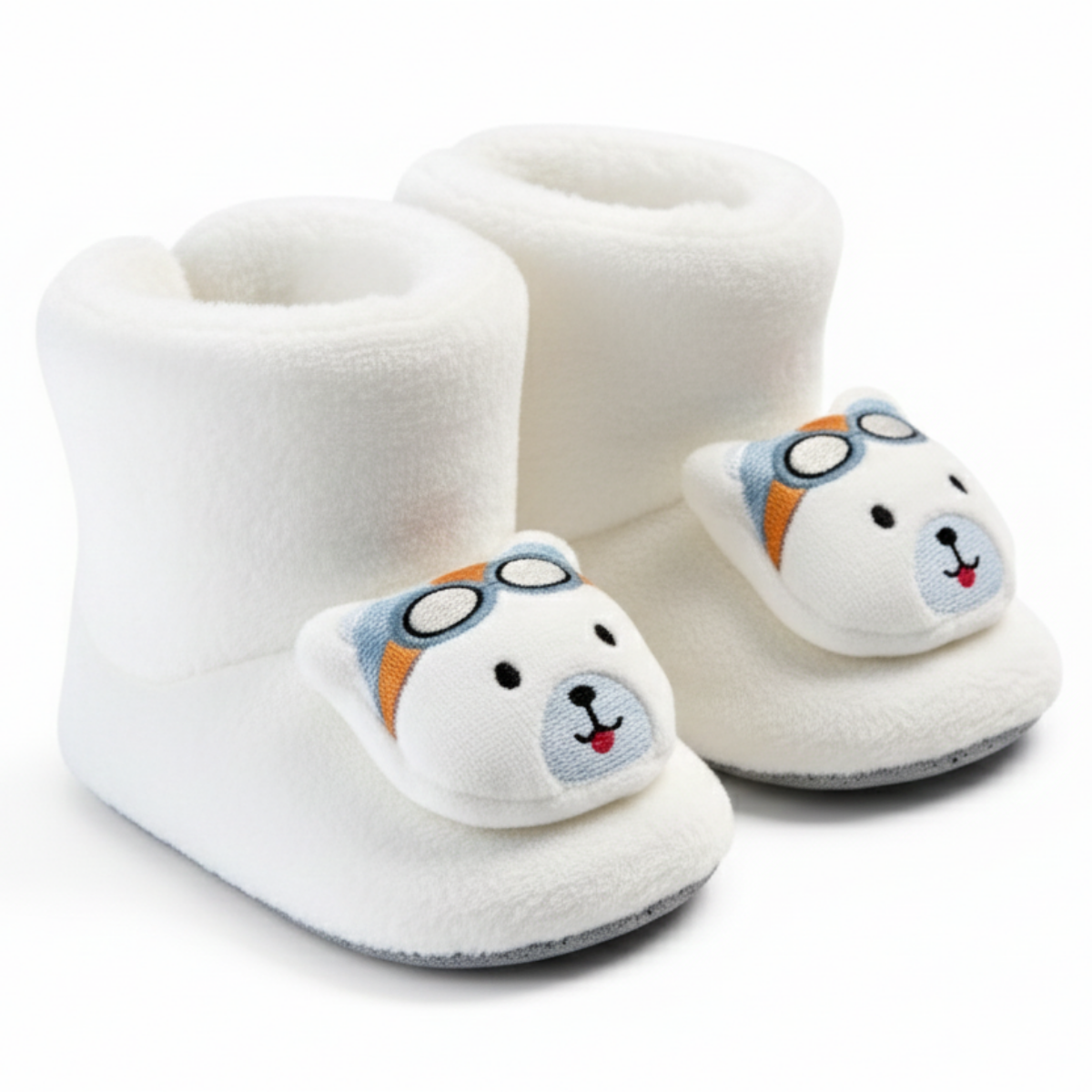 Ayıcık Desenli Peluş Çocuk Ev Botu Ön Görünüm