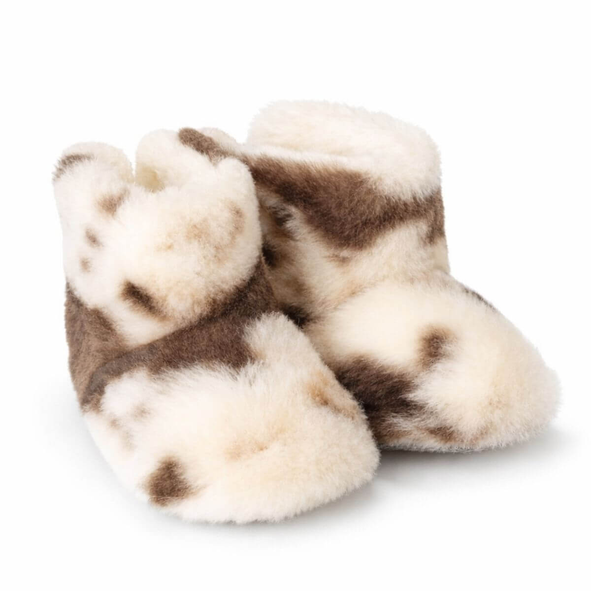 İnek Desenli Kahverengi Wellsoft Kışlık Çocuk Ev Botu Ön Görünüm
