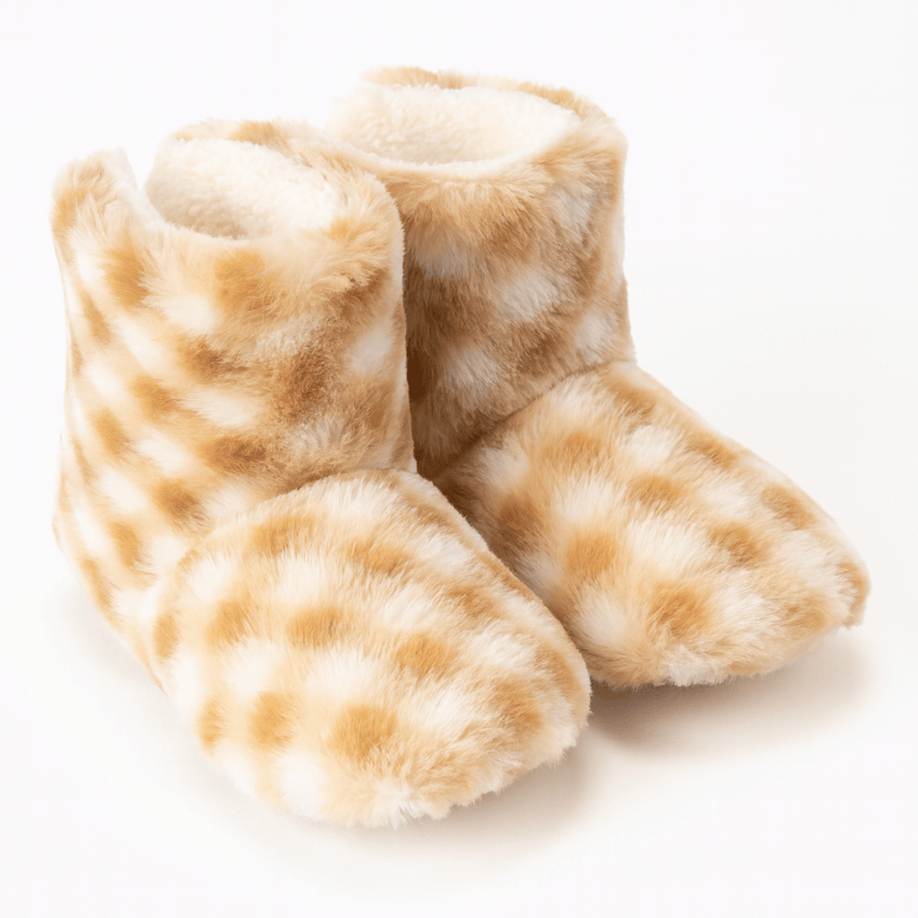 Bej renk kışlık peluş panduf bot, çocuk ev botu