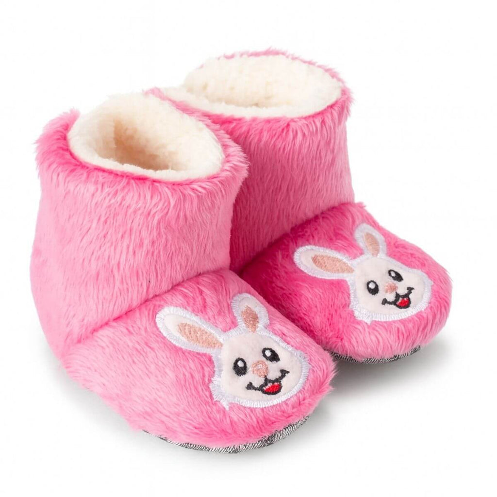 Pembe tavşan desenli nakışlı ev botu, çocuk botu