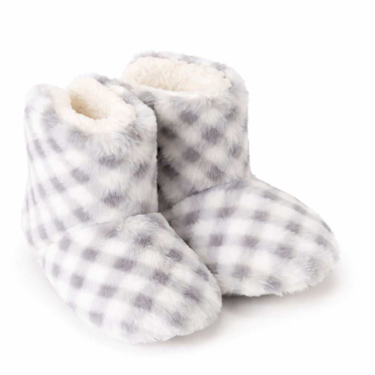 Gri Kışlık Peluş Panduf Bot Ön Görünüm