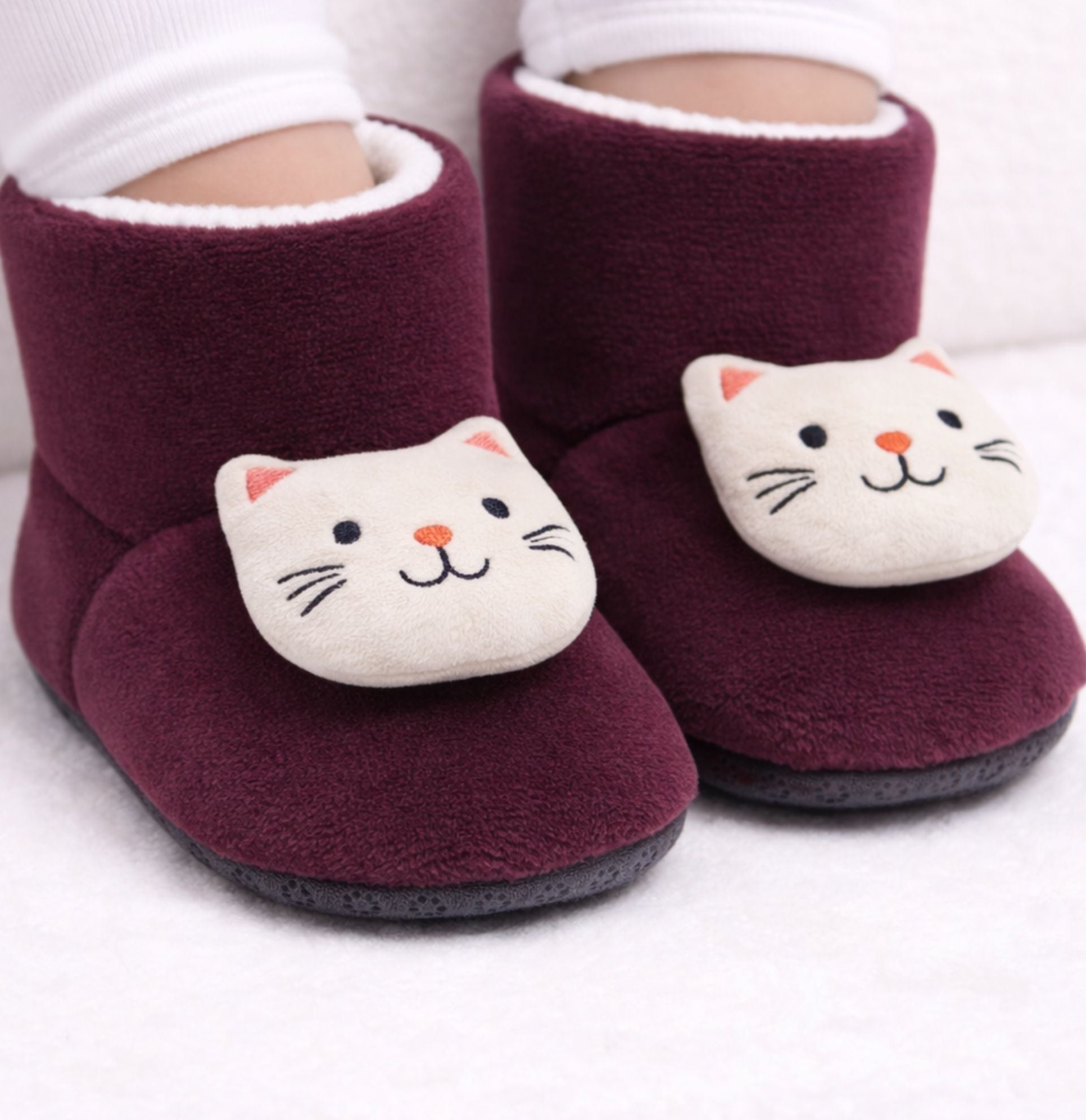 Bordo Zilli Ayıcık Detaylı Kaydırmaz Bebek Ev Botu