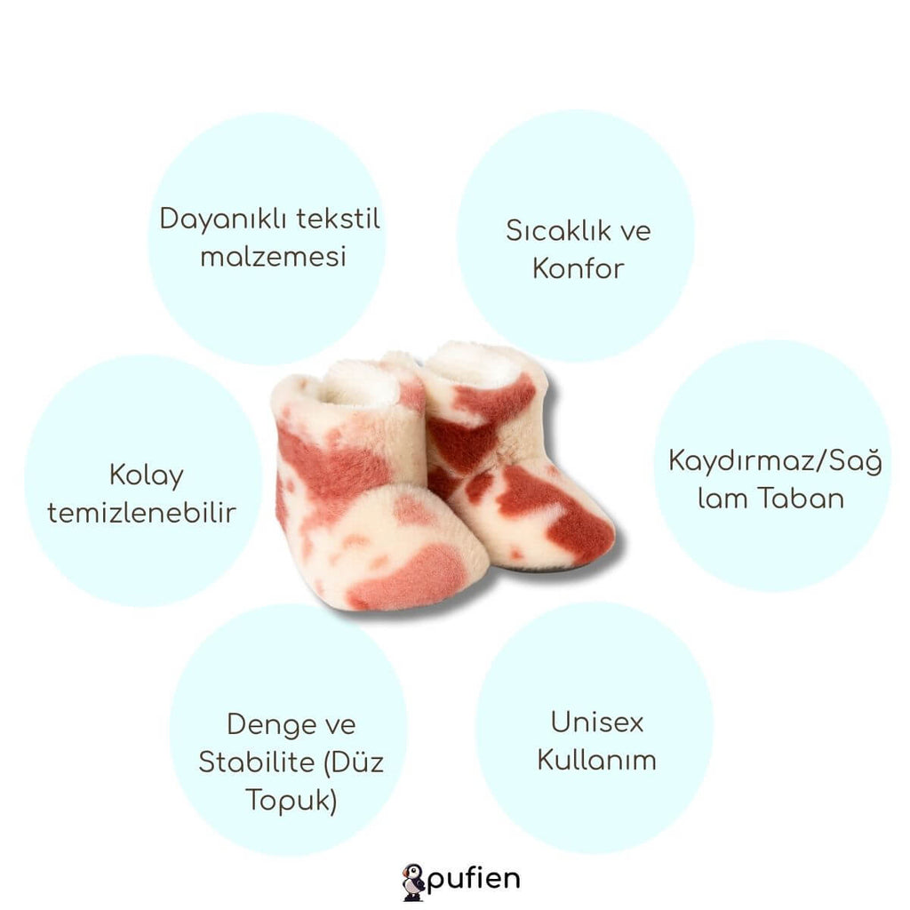 Pembe inek desenli ev botu ürün özellikleri 