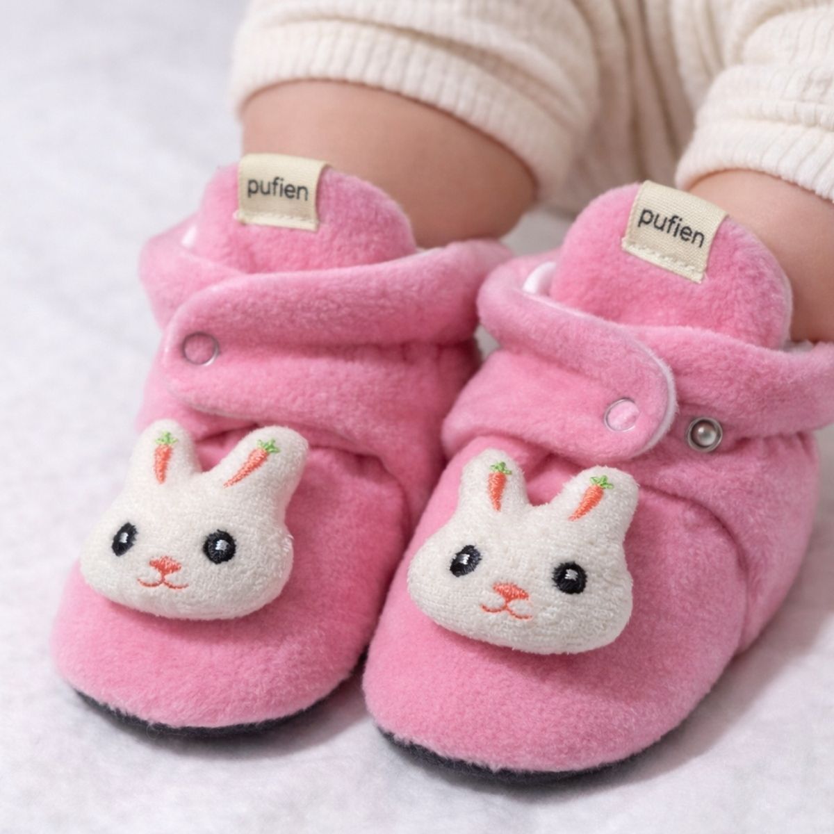 Pembe Polar Panduf - Tavşan Figürlü bebekte görünüm