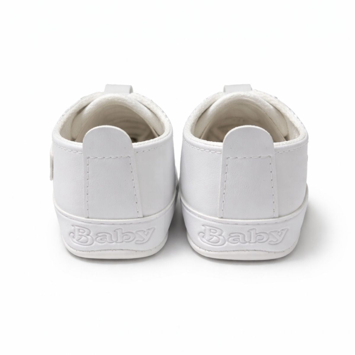 Beyaz Kısa Bilekli Deri İlk Adım Ayakkabısı - yandan görünüm