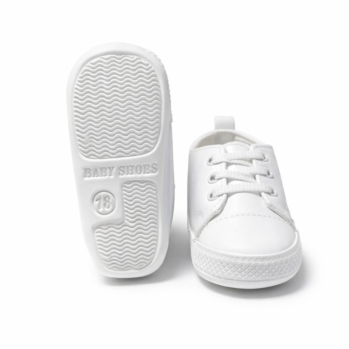 Beyaz Kısa Bilekli Deri İlk Adım Ayakkabısı - taban