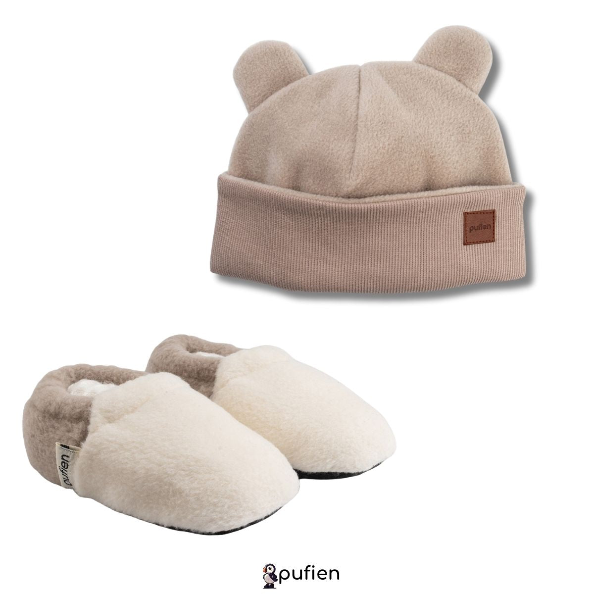 Bej Bere & Bej- Beyaz Kısa Patik