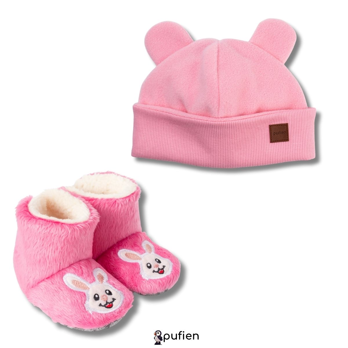 Pembe Bere & Tavşan Desenli Pembe Ev Botu