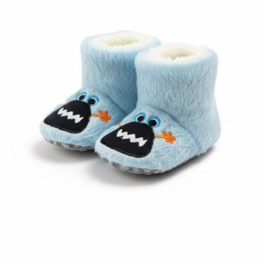 Mikrop Desenli Mavi Peluş Bot | Çocuklar için Ev Botu