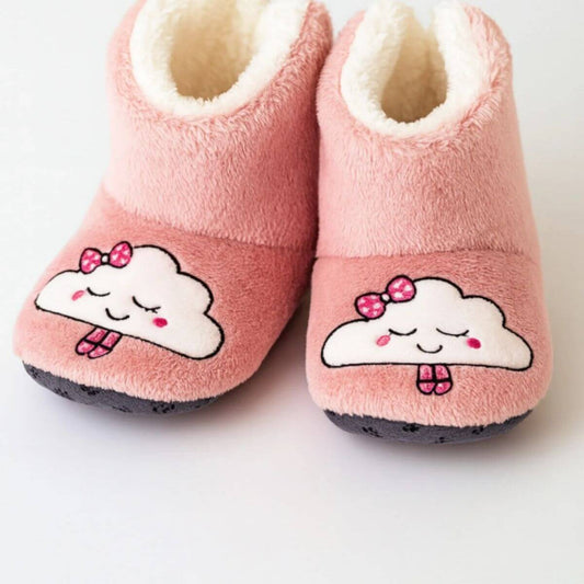 Bulut Desenli Pembe Peluş Bot