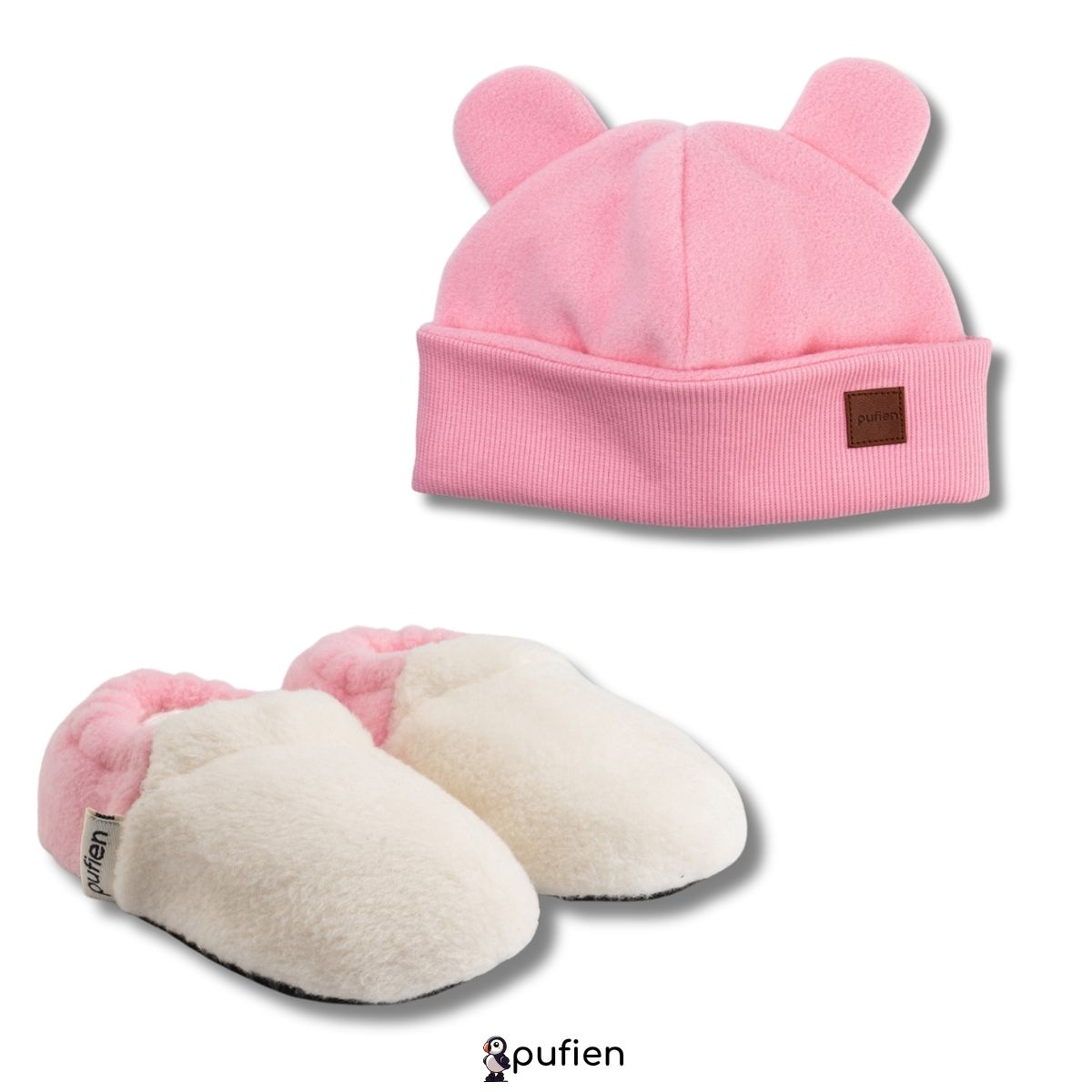 Pembe Bere & Pembe - Beyaz Polar Patik