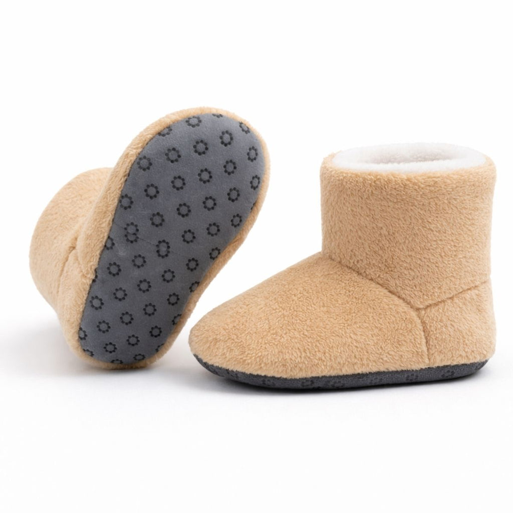 Bej Peluş Kaydırmaz Bebek Ev Botu - taban