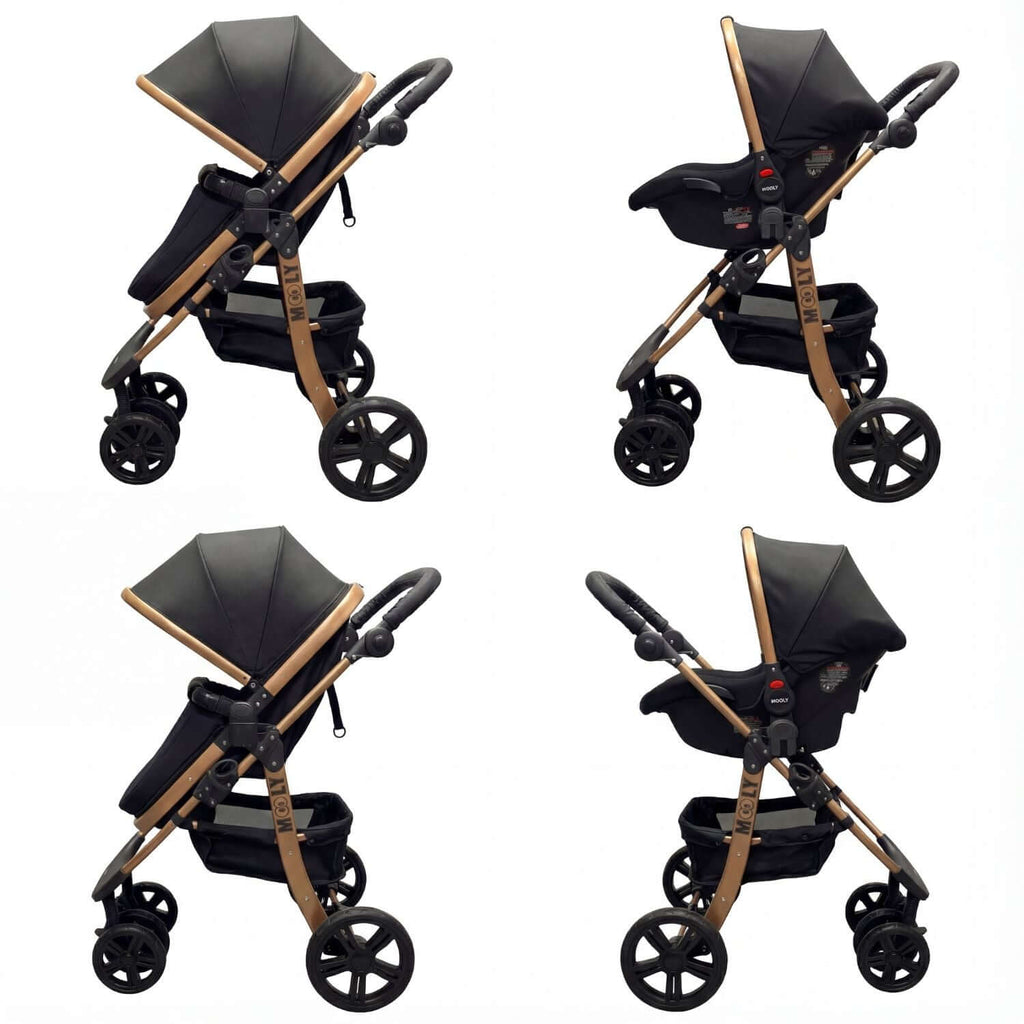 travel bebek arabası antrasit yan görünüm