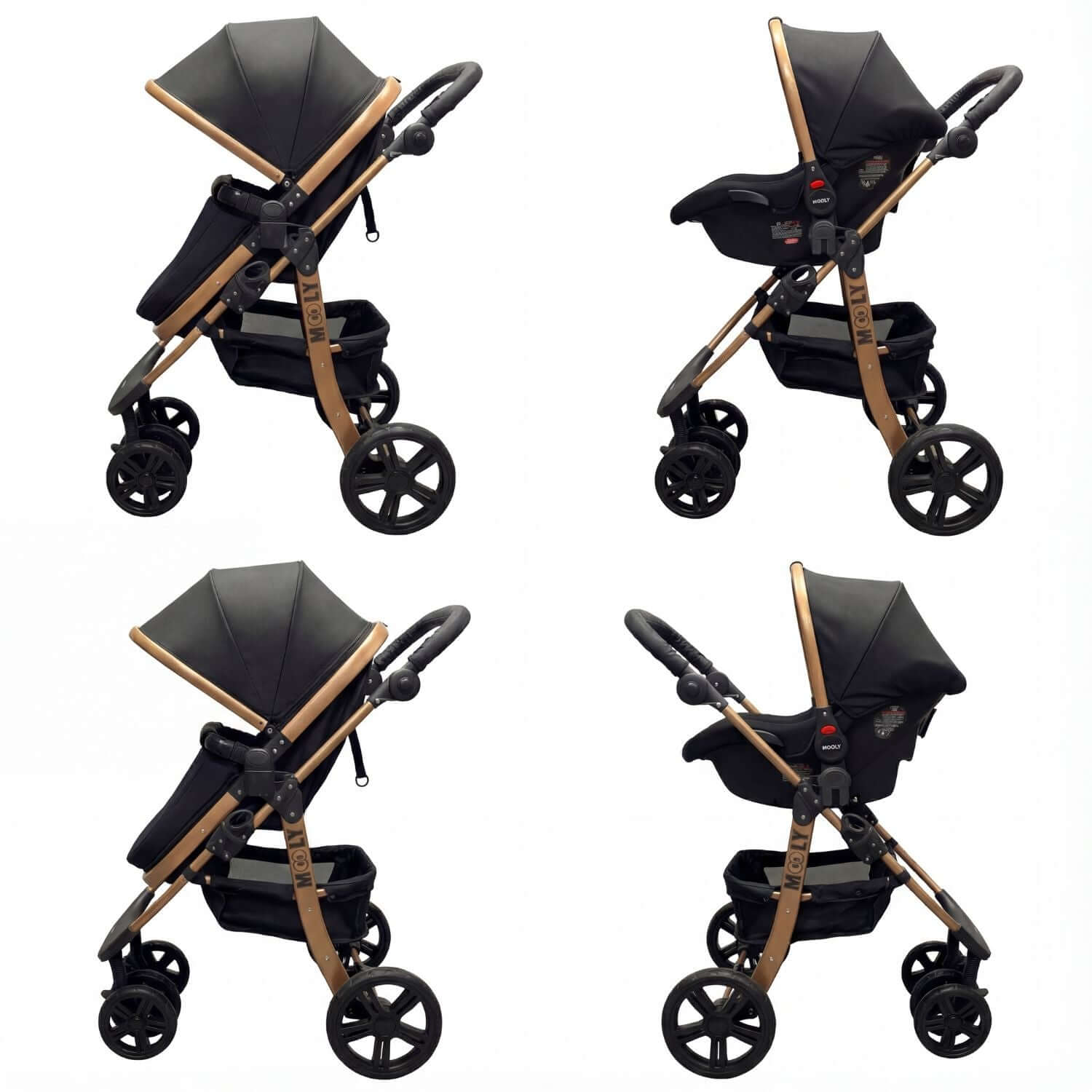 travel bebek arabası antrasit yan görünüm