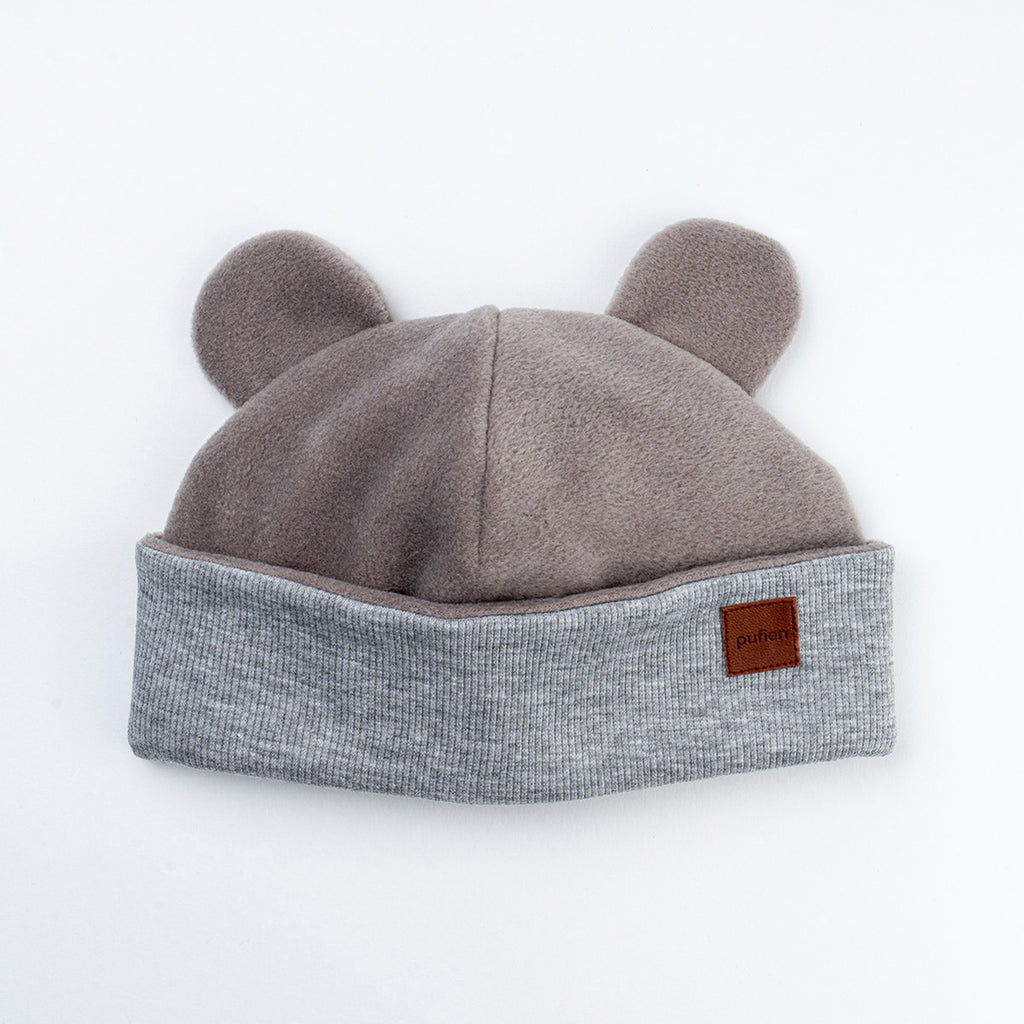 pamuk kaşkorse çift kat bebek gri bere