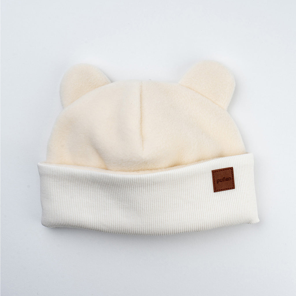 pamuk kaşkorse çift kat bebek beyaz bere