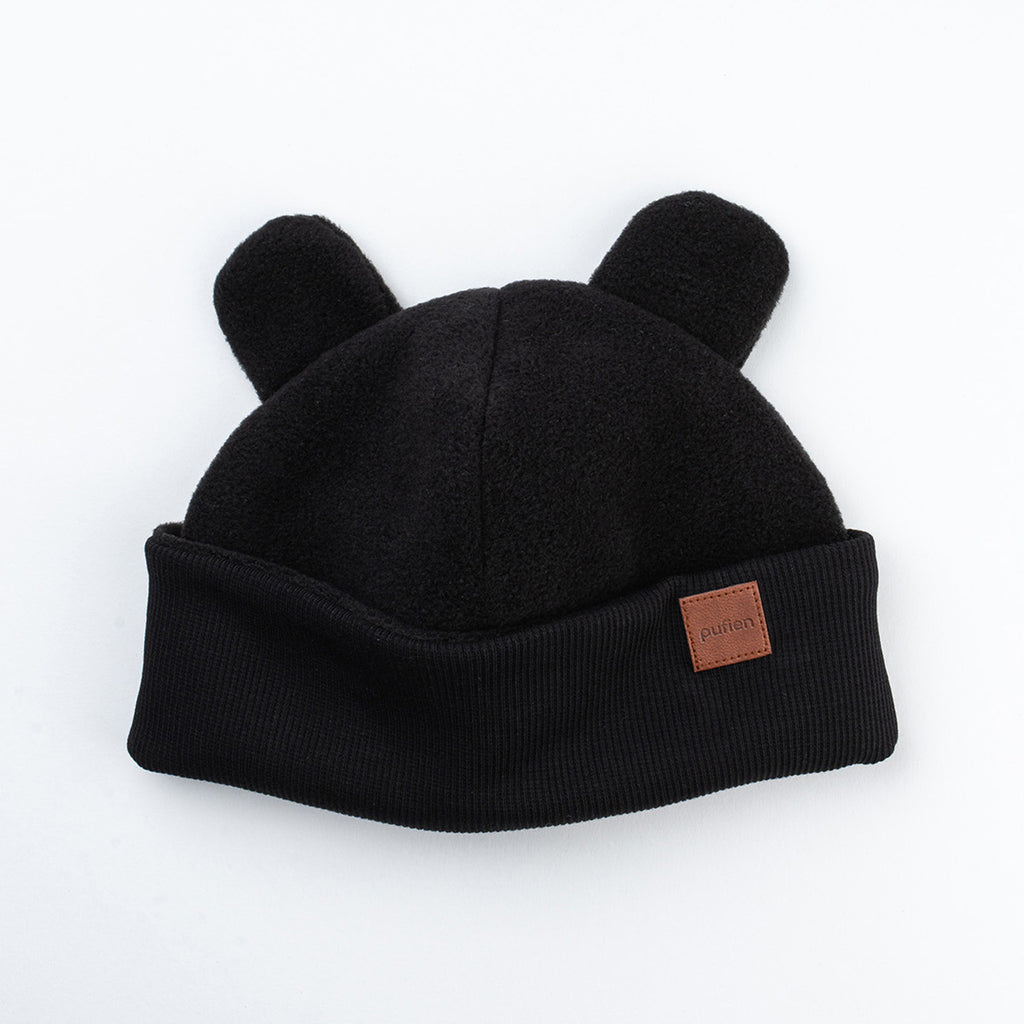 pamuk kaşkorse çift kat bebek siyah bere 